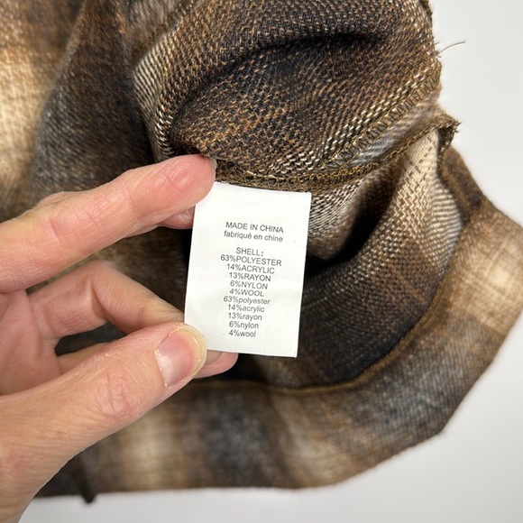 Mellowday Plaid Brown Flannel Vest Wool Blend Size M - Picture 13 of 13